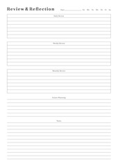 Versatile Generic Planning Pages and Planner Sheets Design Template for daily, weekly, and monthly organization for organizing daily routines and personal goals