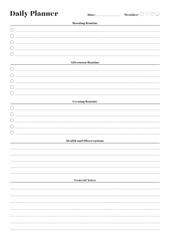 Versatile Generic Planning Pages and Planner Sheets Design Template for daily, weekly, and monthly organization for organizing daily routines and personal goals