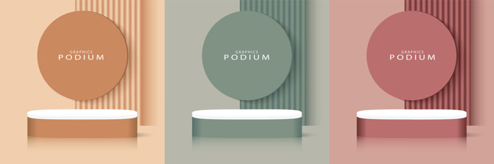 Podium displaying products and equipment Vector background for marketing Vector template