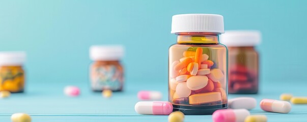 Probiotics supplement bottle, promoting healthy digestive bacteria