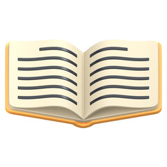 book open 3D Icon Illustration. Low Poly Style