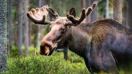 Moose in the forest - stock photos & royalty-free footage