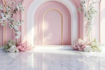 Background wedding decorated with luxury color  generative AI
