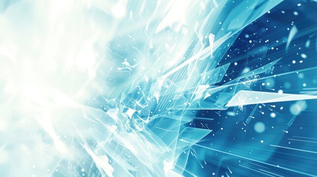 Abstract techy background featuring blue and white digital elements, creating a sleek and futuristic look.