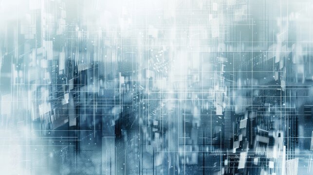 Abstract techy background featuring blue and white digital patterns, creating a modern and innovative look.