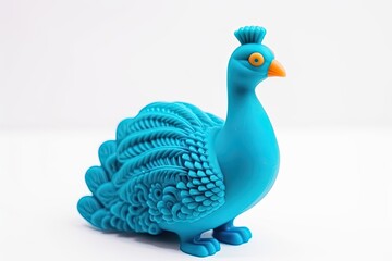 Fototapeta premium Blue Peacock Figurine.