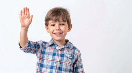 Smiling Boy Waving Hand