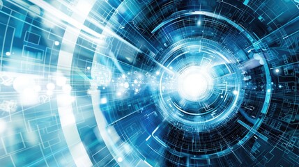 Fototapeta premium Futuristic techy background with blue and white digital patterns, perfect for a contemporary and innovative theme.