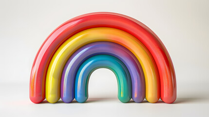 Fototapeta premium 3d icon of a rainbow isolated on a white background