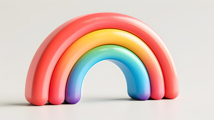 Fototapeta premium 3d icon of a rainbow isolated on a white background