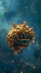 realistic high-resolution photo of steampunk, with detailed background