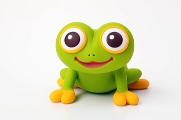 Obraz premium Green Frog Toy with Big Eyes.