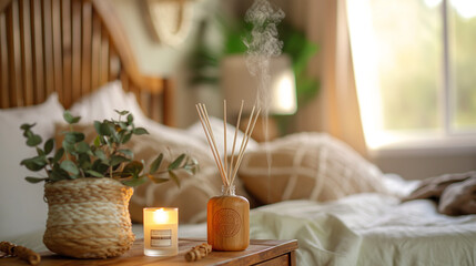 Cozy Living Room With Lit Candles And Dried Flowers: Warm And Inviting Decor Featuring Soft Textures And Ambient Lighting