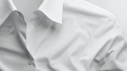 White Collared Shirt Design Template.
