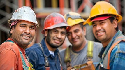 Group portrait of construction workers 