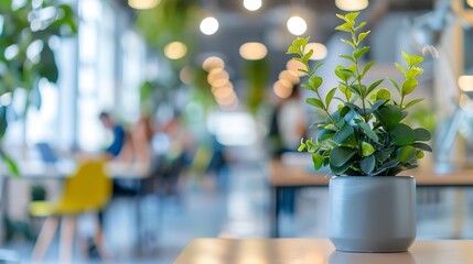 Business office with blurred people casual wear, with blurred bokeh background