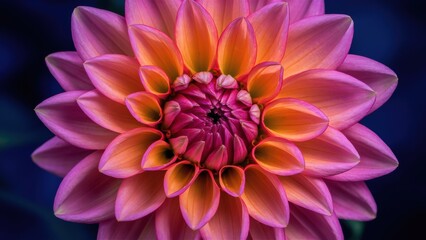 Fototapeta premium A close up of a large pink flower with yellow centers, AI