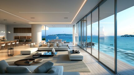 Modern Living Room with Breathtaking Ocean View