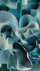 Obraz premium modern abstract wallpaper with curvy layers and folds 3d rendering background