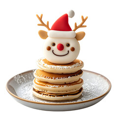 Beautiful santa and reindeer Pancakes, single object