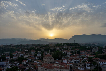 The view of Safranbolu at sunset