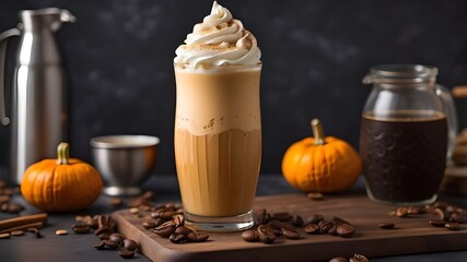 Autumnal pumpkin cream cold brew latte