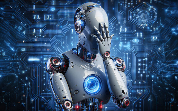 ai robot gesture facepalm artificial intelligence frustration embarrassment face palm oops