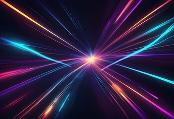 Obraz premium Abstract dynamic background. Futuristic neon lines. Light effect 
