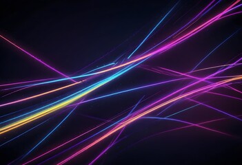 Abstract dynamic background. Futuristic neon lines. Light effect 
