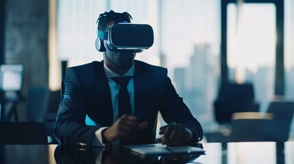 A visual of business finance data analytics graph, highlighting financial management technology and an advisor using a KPI Dashboard on a virtual screen.