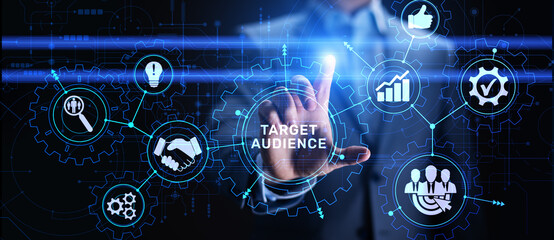 Target audience customer segmentation marketing strategy concept on virtual screen.