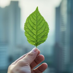 Green leaf symbol representing eco-friendly energy