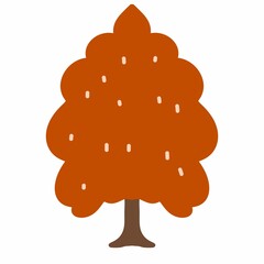 autumn tree icon, flat style