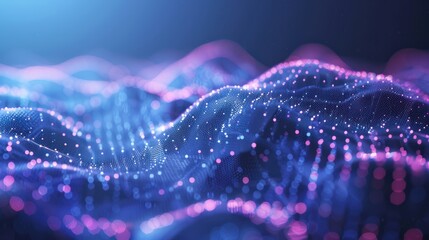 polygon, science, structure, tech, connection, futuristic, network, neural, connect, cyber. dynamic wave of particles and lines. abstract futuristic background. big data visualization. 3D rendering.