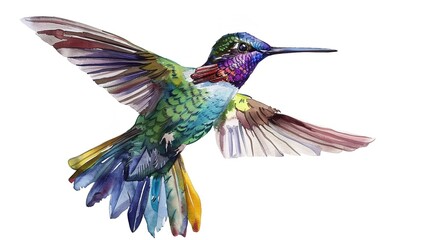 Obraz premium A vibrant hummingbird soaring through the sky, suitable for various nature-themed projects