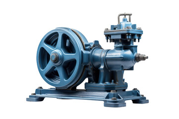 Obraz premium A powerful industrial water pump, showcasing its robust construction and impressive size, isolated on a white background.