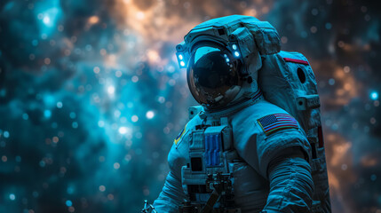 Naklejka premium Spacewalk outside the ISS