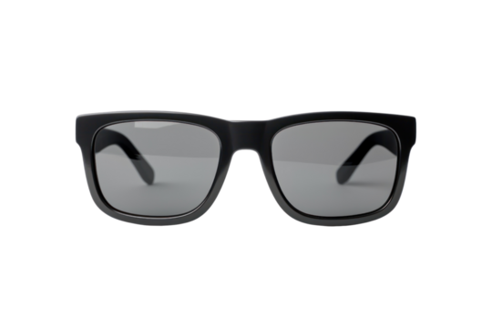 A pair of sleek rectangular sunglasses with minimalist frames, isolated on white background - Powered by Adobe