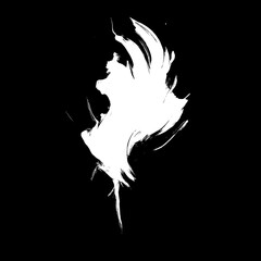 Fluid Brushstrokes.... white and black
