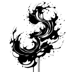 Graceful Black Ink Designs on Spotless White Canvas