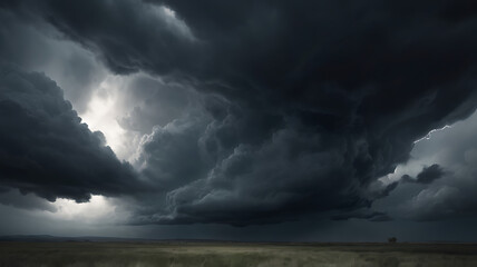 Obraz premium A stormy sky with dark clouds looming, symbolizing the weight of depression.