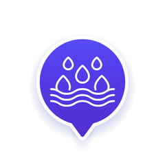 Absorption, absorb water icon, linear vector