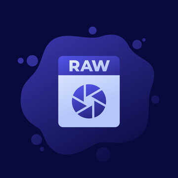raw file icon, camera image format, vector design
