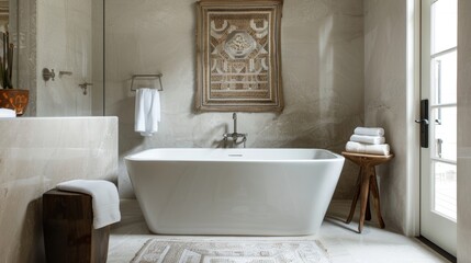 Clean, neutral colored, yet masculine bathroom, interior, apartment, design, house, luxury, modern, light, home, white, sink, room, floor, wall, bath.
