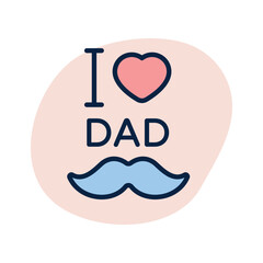 Get this creative icon of i love dad, father day vector design