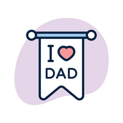 Creatively crafted unique icon of fathers day banner