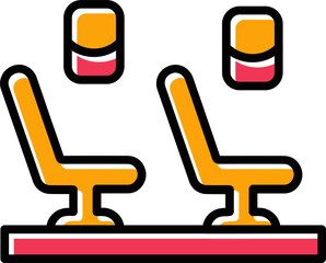 Seats in Plane Vector Icon