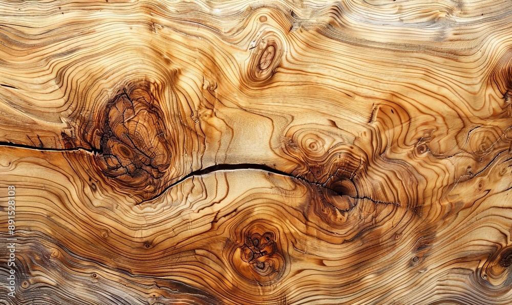Wall mural smooth maple wood surface with knots