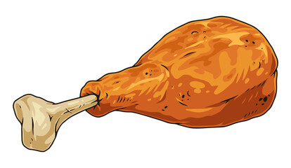Roast turkey leg sticker colorful