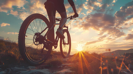 Cycling Serenity: Sunset Bike Ride in Nature's Beauty